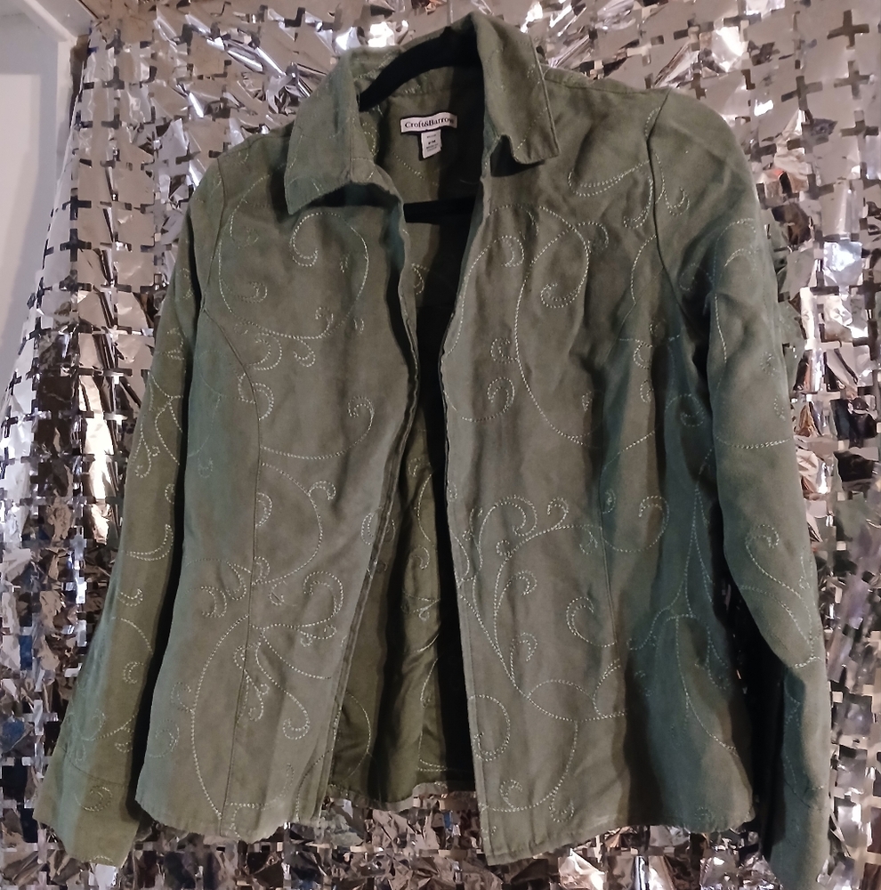 Croft & Barrow Green Blazer with Utilitarian Design